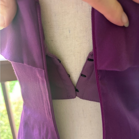 JS Collections Purple Ruched Strapless Sheath Dress - Picture 12 of 12